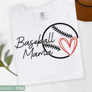 baseball mama svg, heart baseball mom png, cricut cut file and sublimation