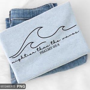 Mächtiger als die Wellen SVG PNG: Christliche Schrift, Bibel-Vers-Design (Digitaler Download)