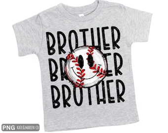 Baseball Brother PNG: Little Brother Biggest Fan Sublimation Design (Digital Download)