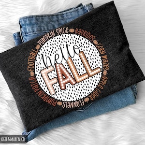 Hello Fall PNG: Retro Pumpkin Season Design (Digital Download)