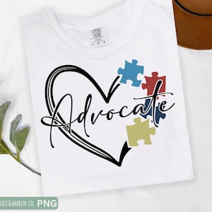 Autism Awareness Advocate SVG: Puzzle Piece Heart, Inclusion Design (Cricut & Sublimation)