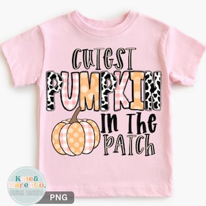 Cutest Pumpkin in the Patch PNG: Girls Cow Print Fall Design (Digital Download)