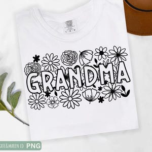 Floral Grandma SVG PNG: Grandmother Floral Design (Digital Download)