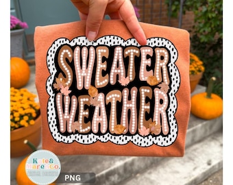 PNG de clima de suéter: Diseño otoñal preppy (descarga digital)