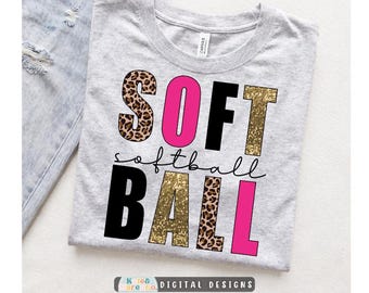 Leopard Softball Mom PNG: Softball Team Sublimation Design (Digital Download)