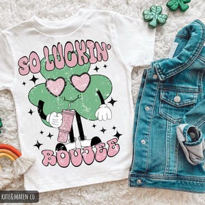 Retro St Patrick's Day PNG: So Luckin Boujee Design (Digitaler Download) Bild 1