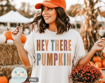 Hey There Pumpkin PNG: Boho Fall and Halloween Design (Digital Download)