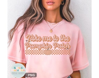 Take Me to the Pumpkin Patch PNG: Retro Fall Halloween Design (Digital Download)