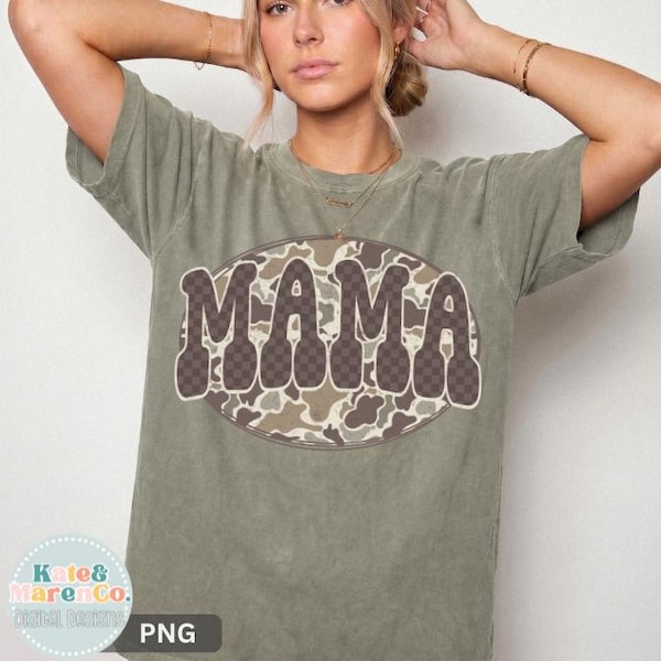 Camo Mama PNG: Camouflage Mom Mother’s Day Design (Digital Download)