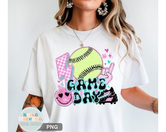 Softball Game Day PNG: Retro Softball Design (Digital Download)