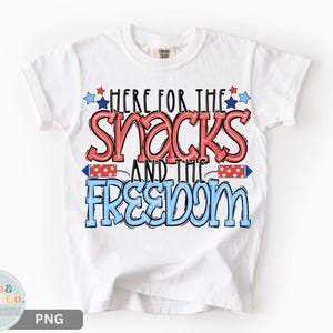 Kids 4th of July PNG: Snacks and Freedom Design (Digital Download)