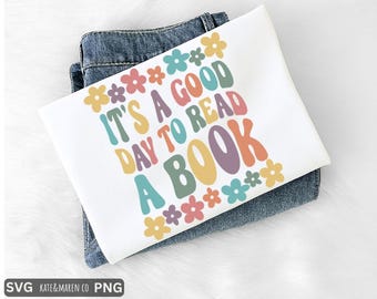 ¡Es un buen día para leer! Libro SVG PNG: Diseño retro de profesor leyendo (Descarga digital)