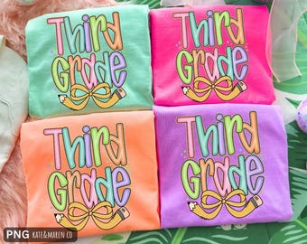 Third Grade PNG: Preppy Back To School 3rd Grade Teacher Design (Digital Download)