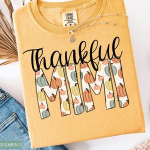Thankful Mimi PNG: Nana Fall Pumpkin Design (Digital Download)