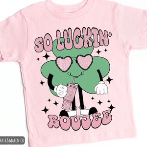 Retro St Patrick's Day PNG: So Luckin Boujee Design (Digitaler Download) Bild 2