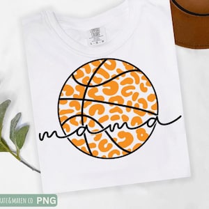 Basketball mom svg, leopard basketball mama png, cricut cut file and sublimation