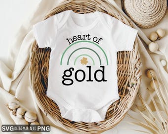 Bebé San Patricio SVG PNG: Corazón de Oro, Diseño Infantil de San Patricio (Descarga Digital)