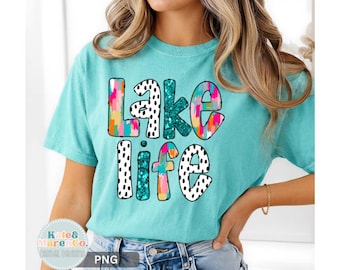 Colorful Lake Life PNG: Summer Vacation Design (Digital Download)