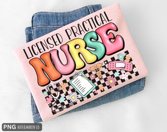 Sublimación PNG de LPN: Diseño de Enfermero Práctico Licenciado (Descarga digital)