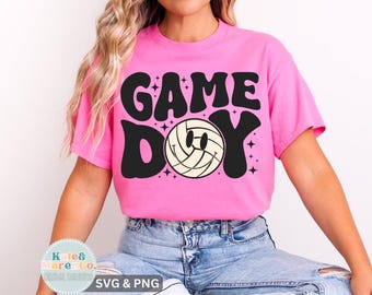 Diseño retro para mamás jugando al voleibol (SVG PNG): Diseño para el día del partido (Descarga digital)