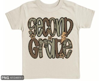 Boy Camouflage Second Grade PNG: 2nd Grade Design (Digital Download)