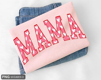 Valentine Mama PNG: Varsity Heart Mom Valentine Design (digitale download)