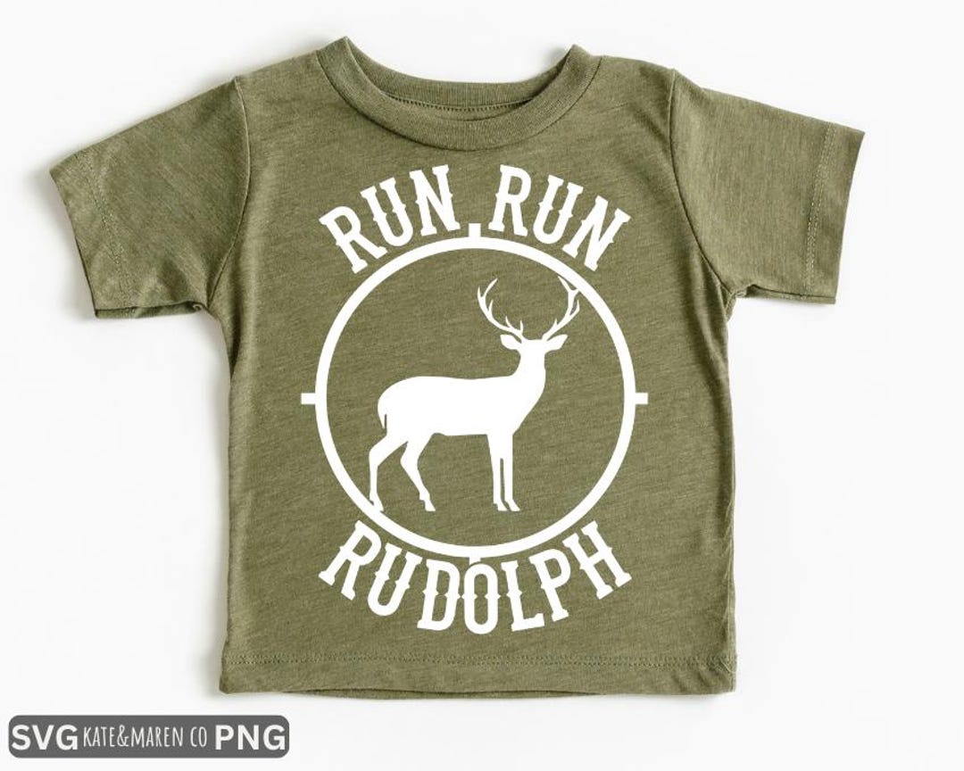 Run Run Rudolph SVG PNG: Funny Boy Christmas Reindeer Design (digital ...