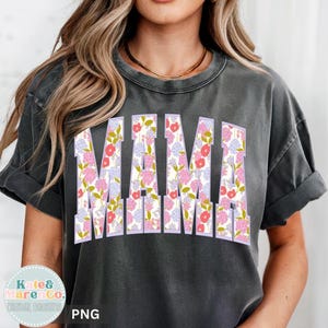 Spring Mama PNG: Adrettes Blumen Design (Digitaler Download) Bild 1