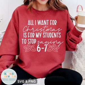 Rolig lärare jul SVG PNG: Sluta säga 67 (digital nedladdning)