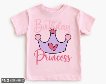 Birthday Princess SVG PNG: Girl Princess Crown Birthday Design (Digital Download)