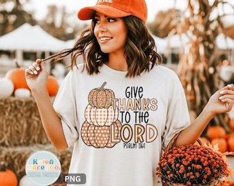 Give Thanks to the Lord PNG: Christian Fall Design (Digital Download)