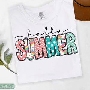 Hello Summer PNG: Summertime Sublimation Design (Digital Download)