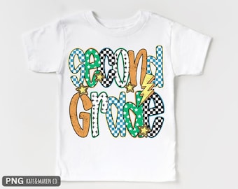 Boy Second Grade PNG: Kids 2nd Grade Design (Digital Download)