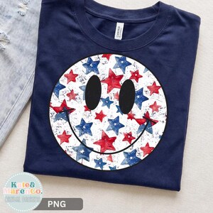Retro 4th of July PNG: Groovy Patriotic USA Smile Design (Digital Download)