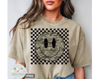 Camo Smile PNG: Trendy Camouflage Design (Digital Download)