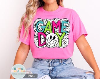 Game Day Volleyball PNG: Volleyball Mom Design (Digital Download)