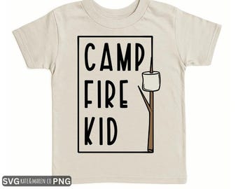 Campfire Kid SVG PNG: Retro Kids Camping Design (Digital Download)