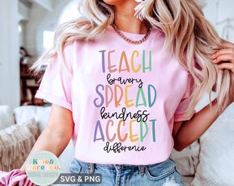 Teacher Advocate SVG PNG: Kindness Design (Digital Download)