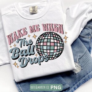 maak me wakker als de bal valt png, oudejaarssublimatie, retro oudejaarsavond png, bal png