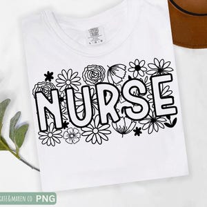 Floral Nurse SVG: RN Flower Design, Cricut & Sublimation (Digital File)
