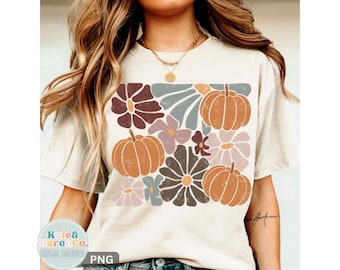 Boho Floral Pumpkin PNG: Fall Halloween Design (Digital Download)