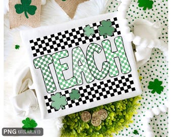 Glücklicher Lehrer St. Patrick's Day PNG: St. Patty Sublimationsdesign (Digitaler Download)