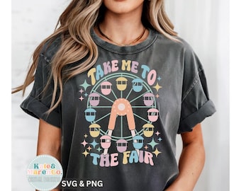 County Fair SVG PNG: Girls Ferris Wheel Design (Digital Download)