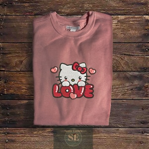 Kitty Valentine’s Day embroidered crew neck Sweatshirt