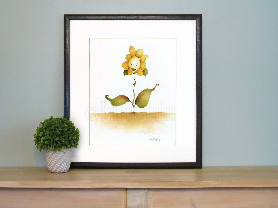 Yellow Flower Wall Decor Digital Download Botanical Wall Etsy