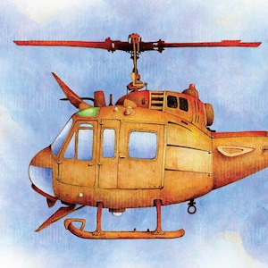 UH-1 Huey Helikopter Wandkunst, Armee Irokese, Kinderzimmer Wanddeko, Jungenzimmer, Militärluftfahrt Wanddeko, Geschenke für Veteranen