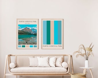 Set of Two Jasper National Park Travel Prints, Jasper Poster, Jasper Travel Poster, Jasper Wall Art, Jasper Printable Wall Art, Jasper Photo