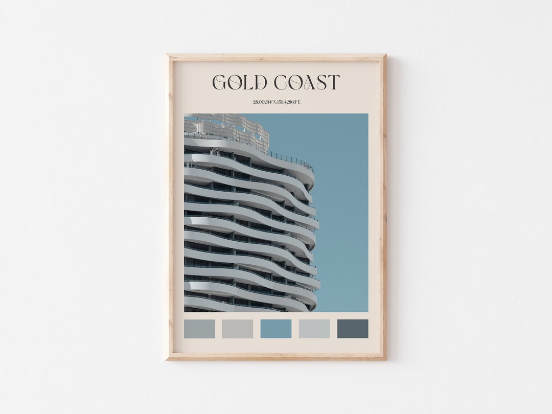Gold Coast Print, Gold Coast Wall Art, Gold Coast Poster, Gold Coast