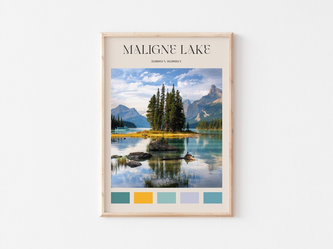 Maligne Lake Print, Maligne Lake Wall Art, Maligne Lake Poster, Maligne