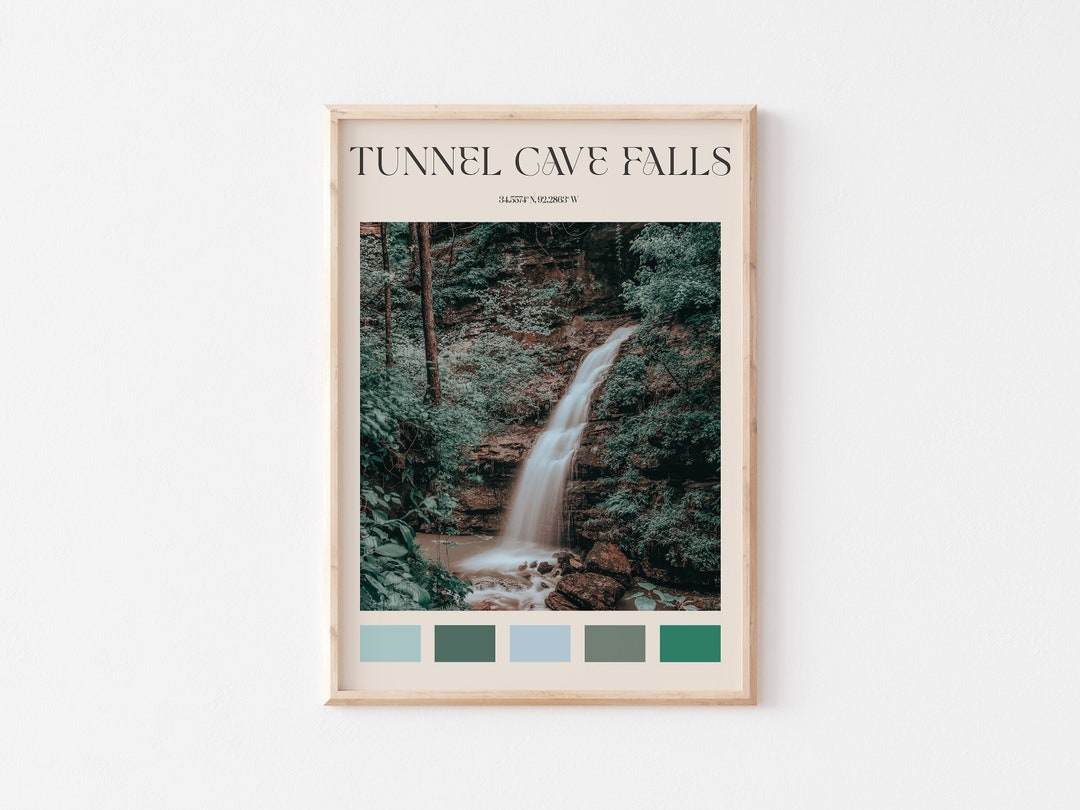 Tunnel Cave Falls Print, Tunnel Cave Falls Wall Art, Tunnel Cave Falls